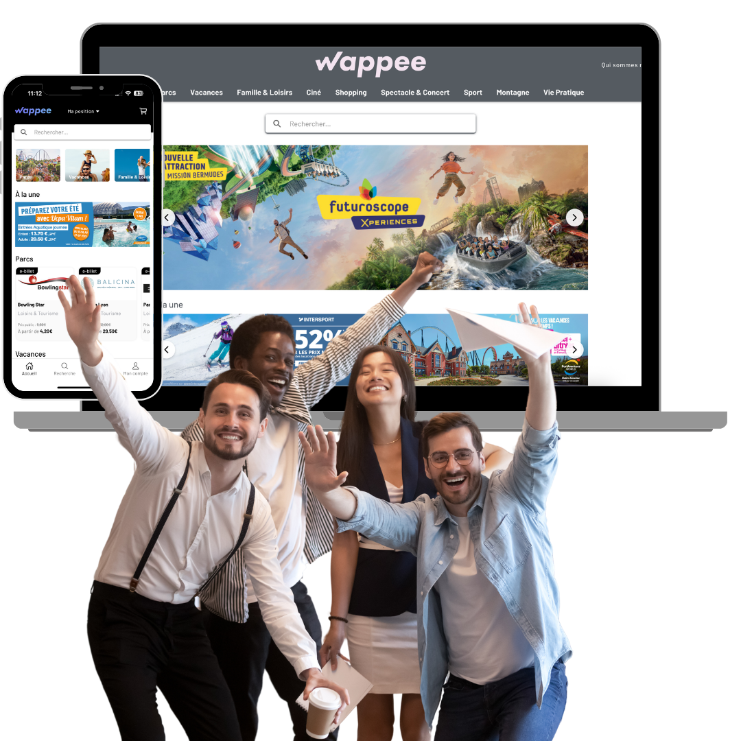 Plateforme Wappee affichée sur ordinateur et mobile